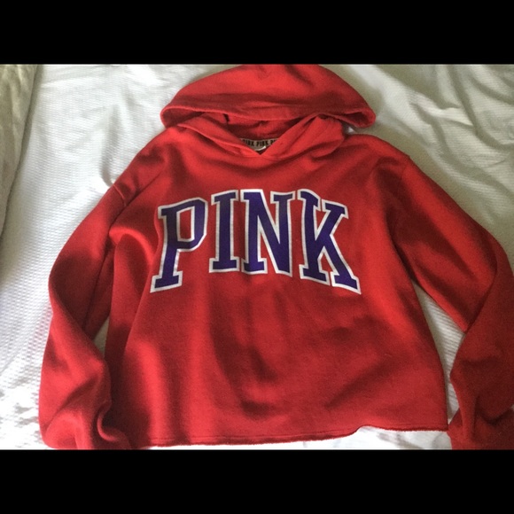 PINK Victoria's Secret Tops - Hooded cropped sweatshirt
